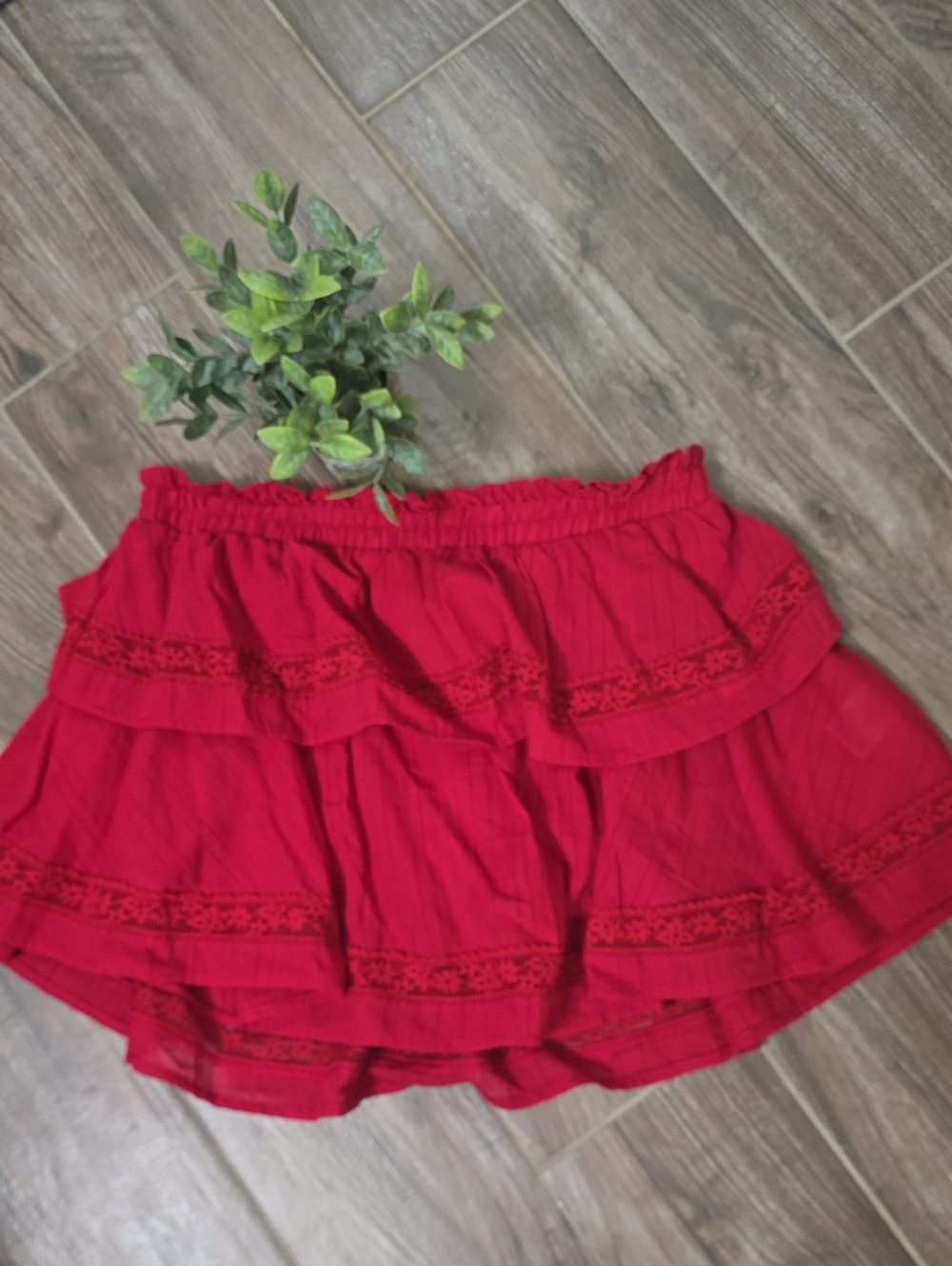 ❤️wild fable Red Tiered Ruffle Mini Skirt